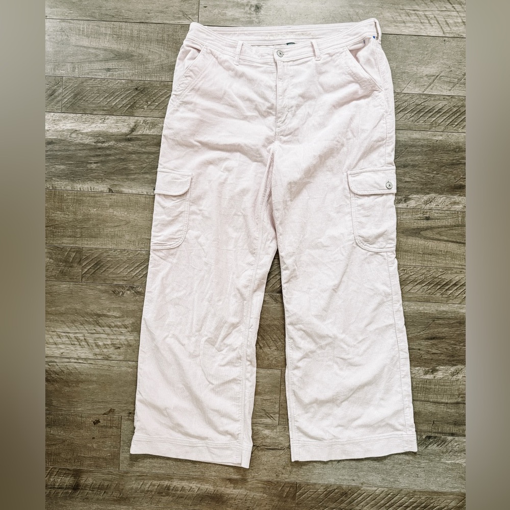 American Eagle Outfitters Light Pink Wide-Leg Cargo Pants - Picture 2 of 5